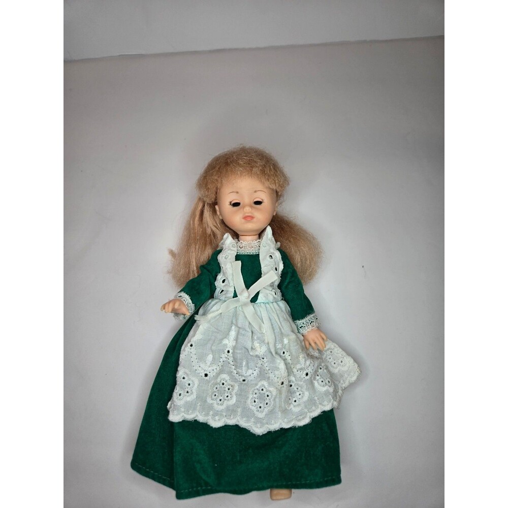 Vintage Vogue Doll Ginny Doll Blonde in Green Dress Missing Accessories
